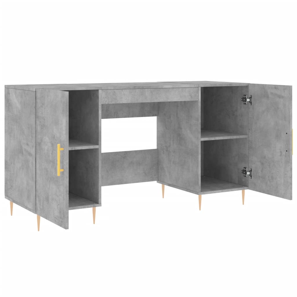 vidaXL Biurko, szarość betonu, 140x50x75 cm, materiał drewnopochodny