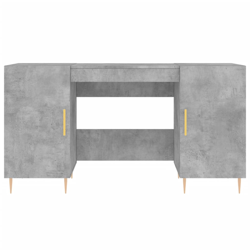 vidaXL Biurko, szarość betonu, 140x50x75 cm, materiał drewnopochodny