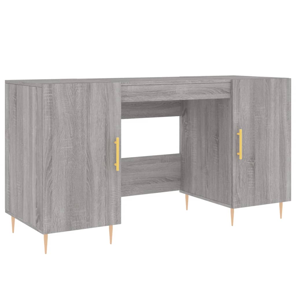 vidaXL Biurko, szary dąb sonoma, 140x50x75 cm, materiał drewnopochodny