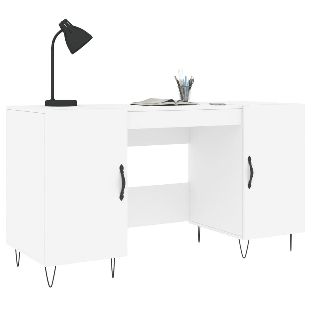 vidaXL Biurko, białe, 140x50x75 cm, materiał drewnopochodny