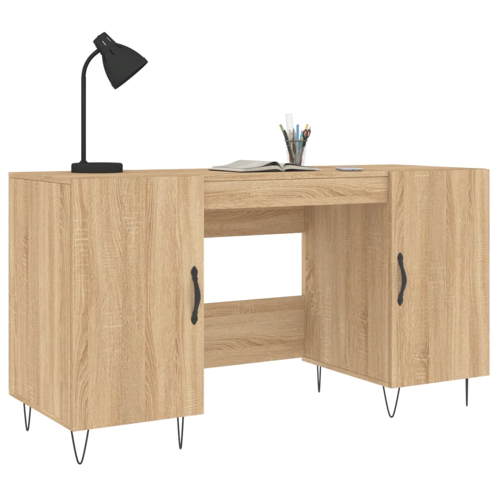 vidaXL Biurko, dąb sonoma, 140x50x75 cm, materiał drewnopochodny
