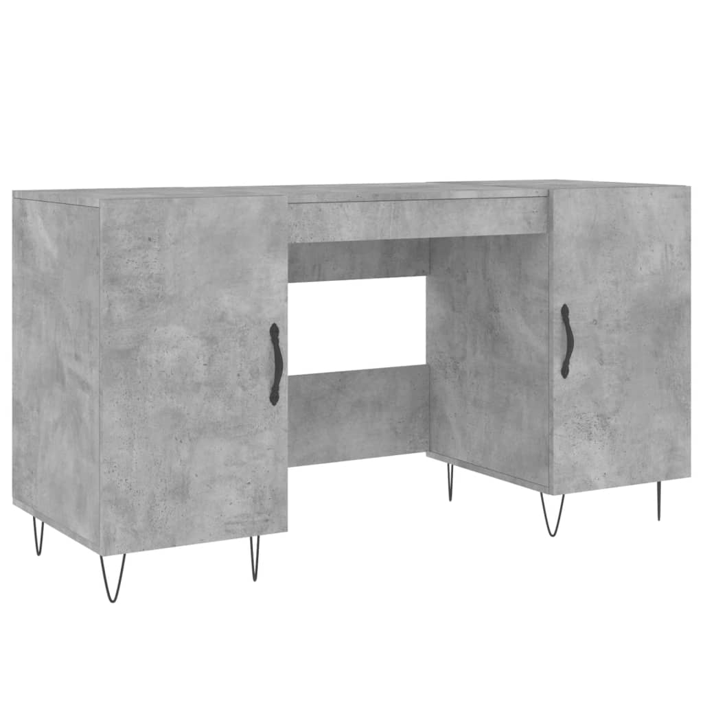 vidaXL Biurko, szarość betonu, 140x50x75 cm, materiał drewnopochodny