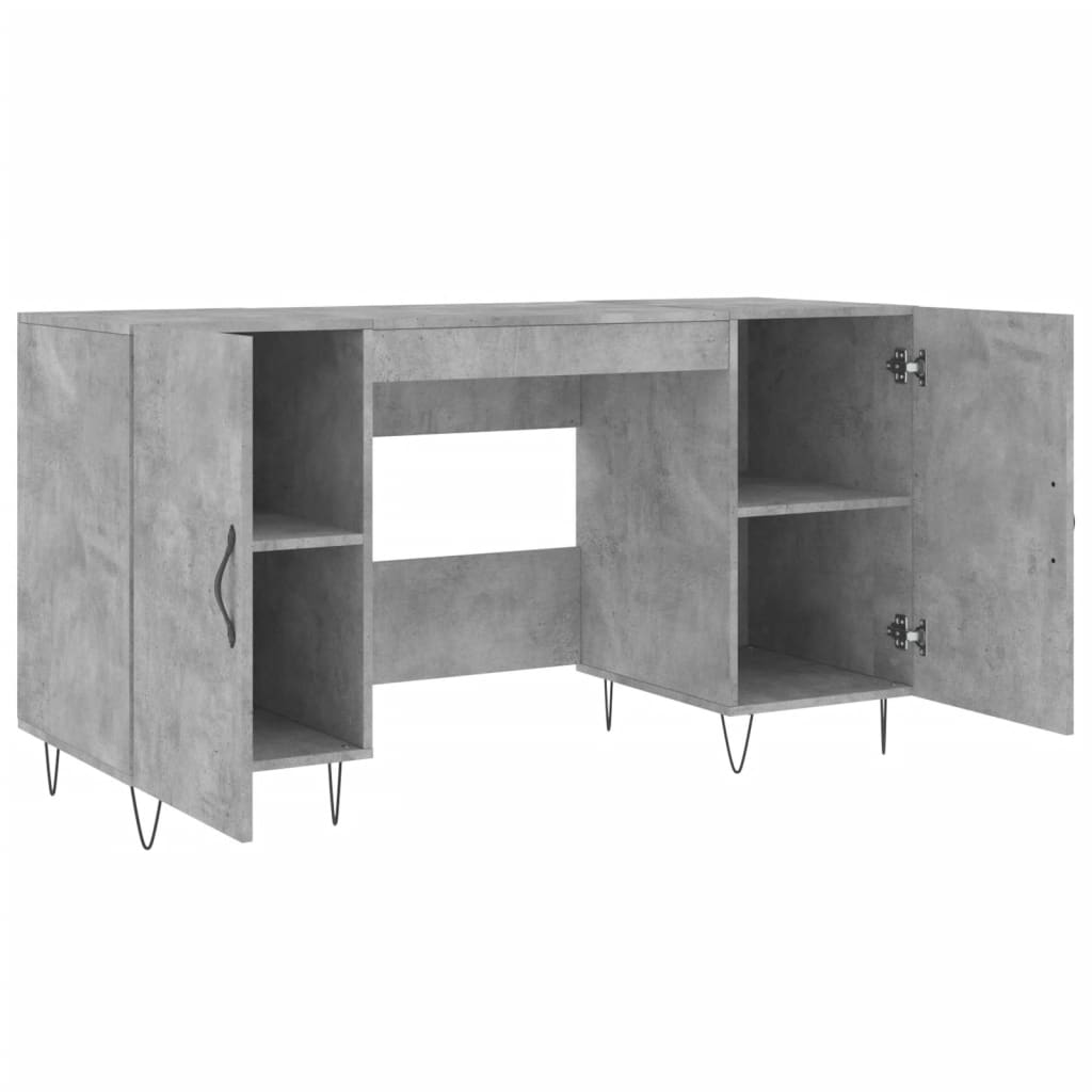 vidaXL Biurko, szarość betonu, 140x50x75 cm, materiał drewnopochodny
