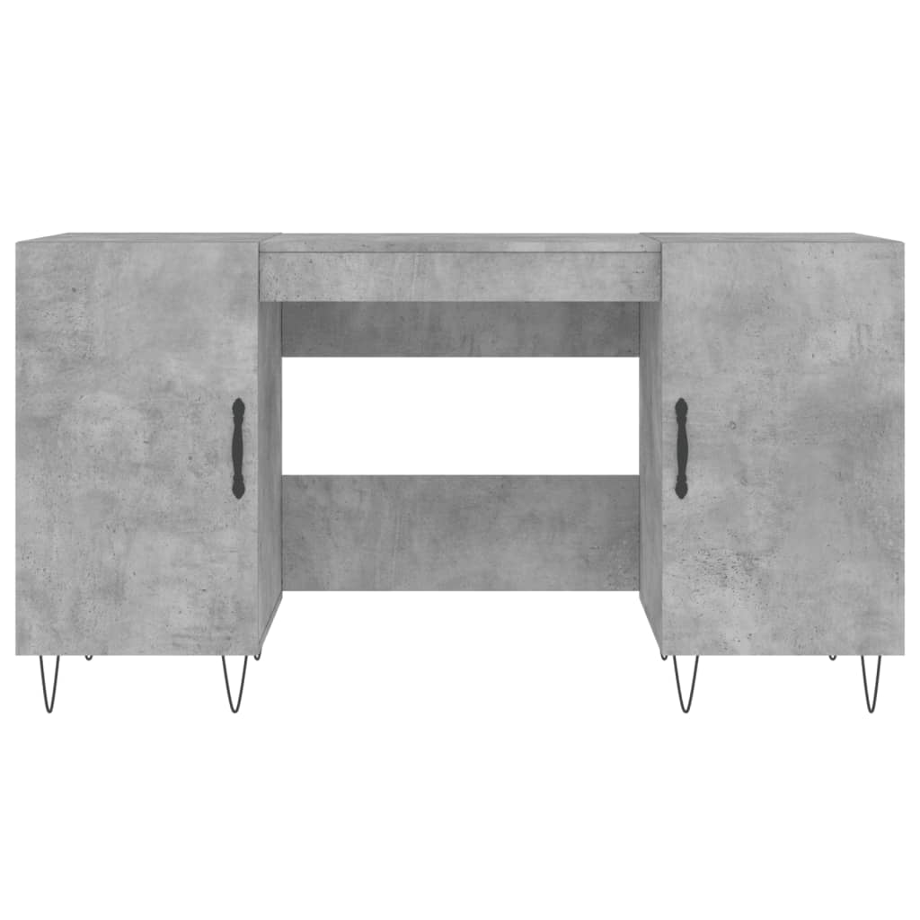 vidaXL Biurko, szarość betonu, 140x50x75 cm, materiał drewnopochodny
