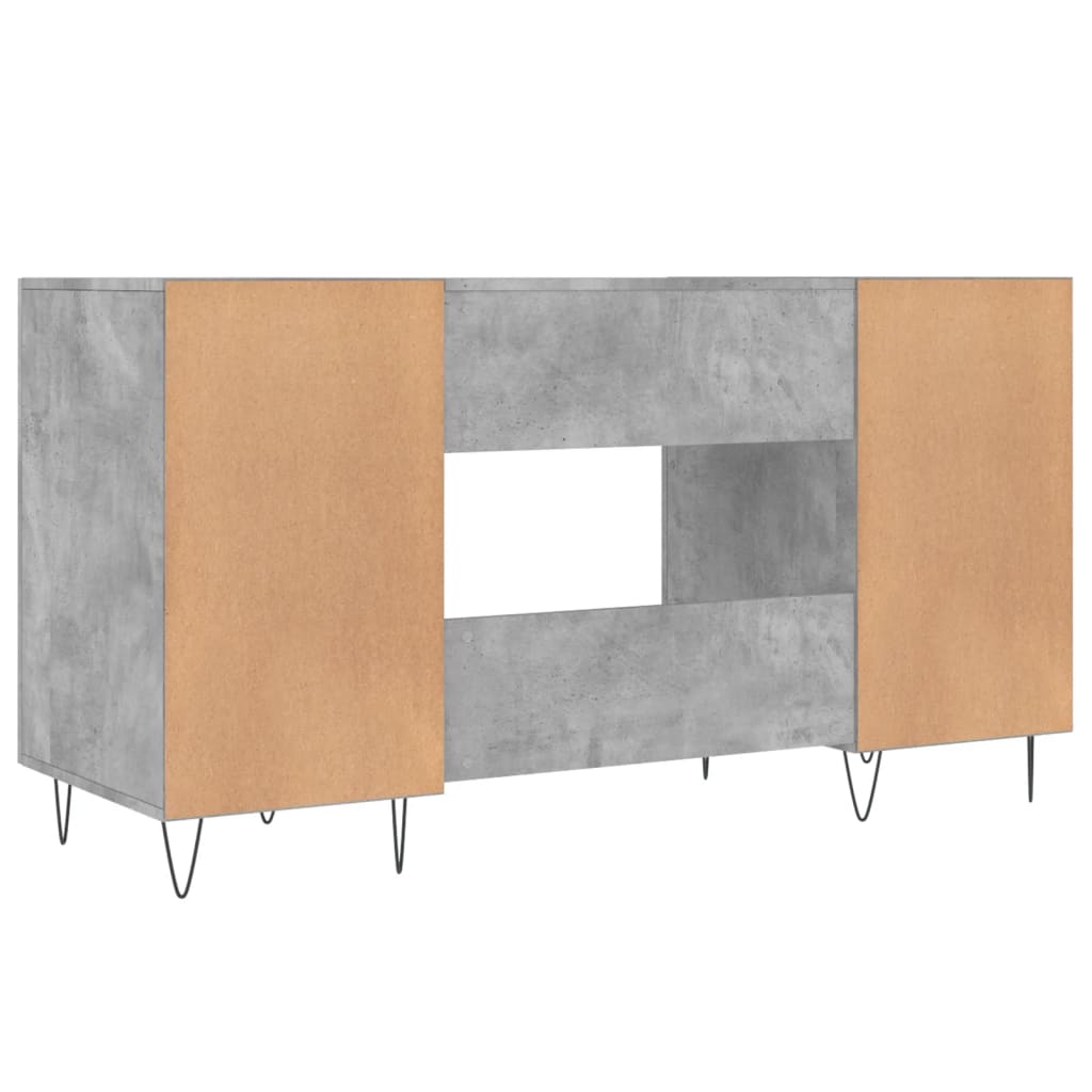 vidaXL Biurko, szarość betonu, 140x50x75 cm, materiał drewnopochodny