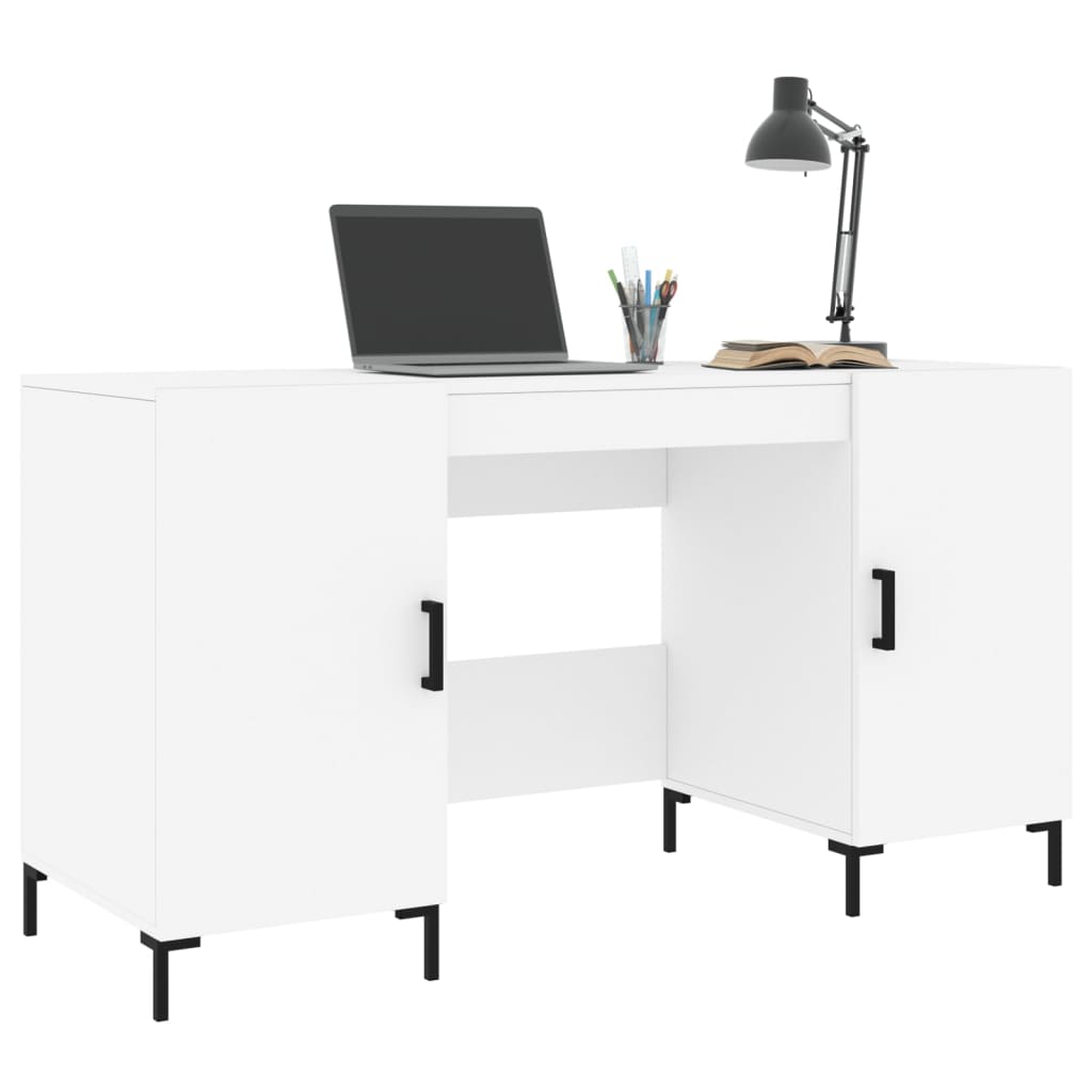 vidaXL Biurko, białe, 140x50x75 cm, materiał drewnopochodny