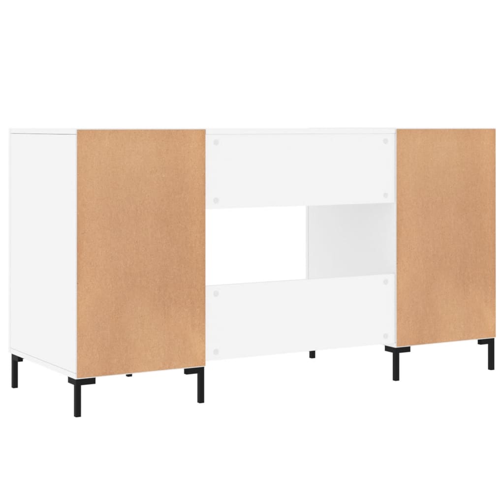 vidaXL Biurko, białe, 140x50x75 cm, materiał drewnopochodny