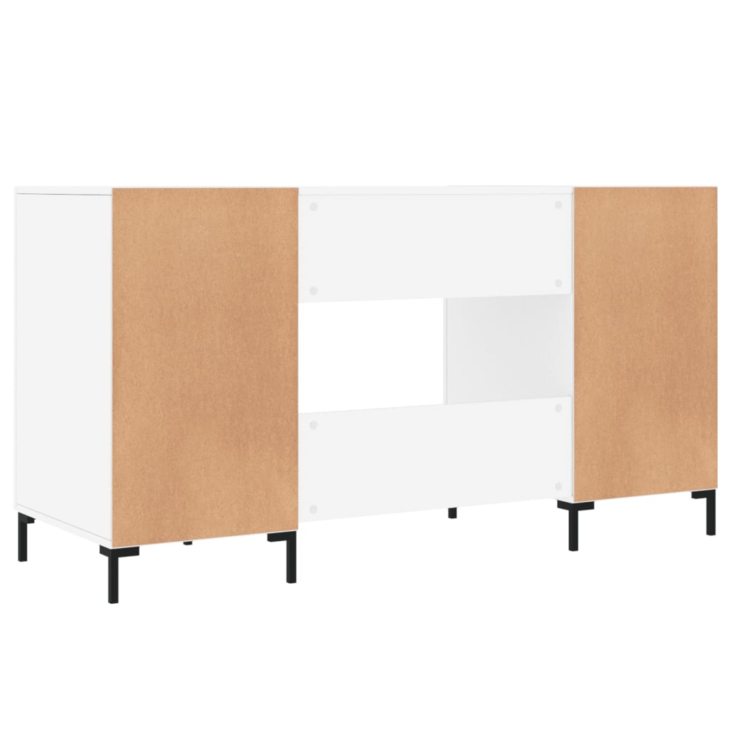 vidaXL Biurko białe z połyskiem, 140x50x75 cm, materiał drewnopochodny