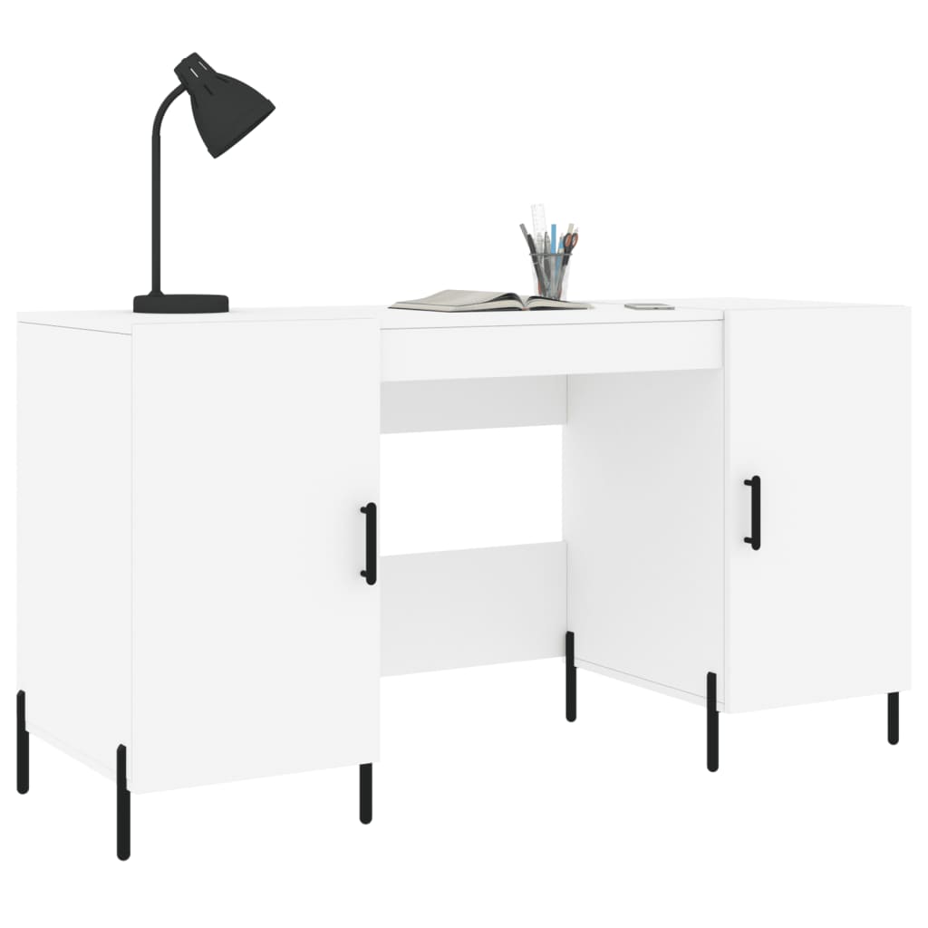 vidaXL Biurko, białe, 140x50x75 cm, materiał drewnopochodny