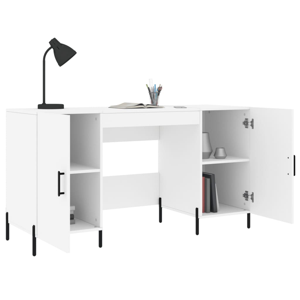vidaXL Biurko, białe, 140x50x75 cm, materiał drewnopochodny