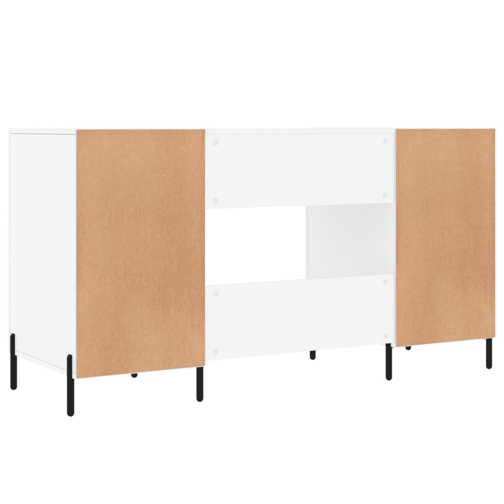 vidaXL Biurko białe z połyskiem, 140x50x75 cm, materiał drewnopochodny