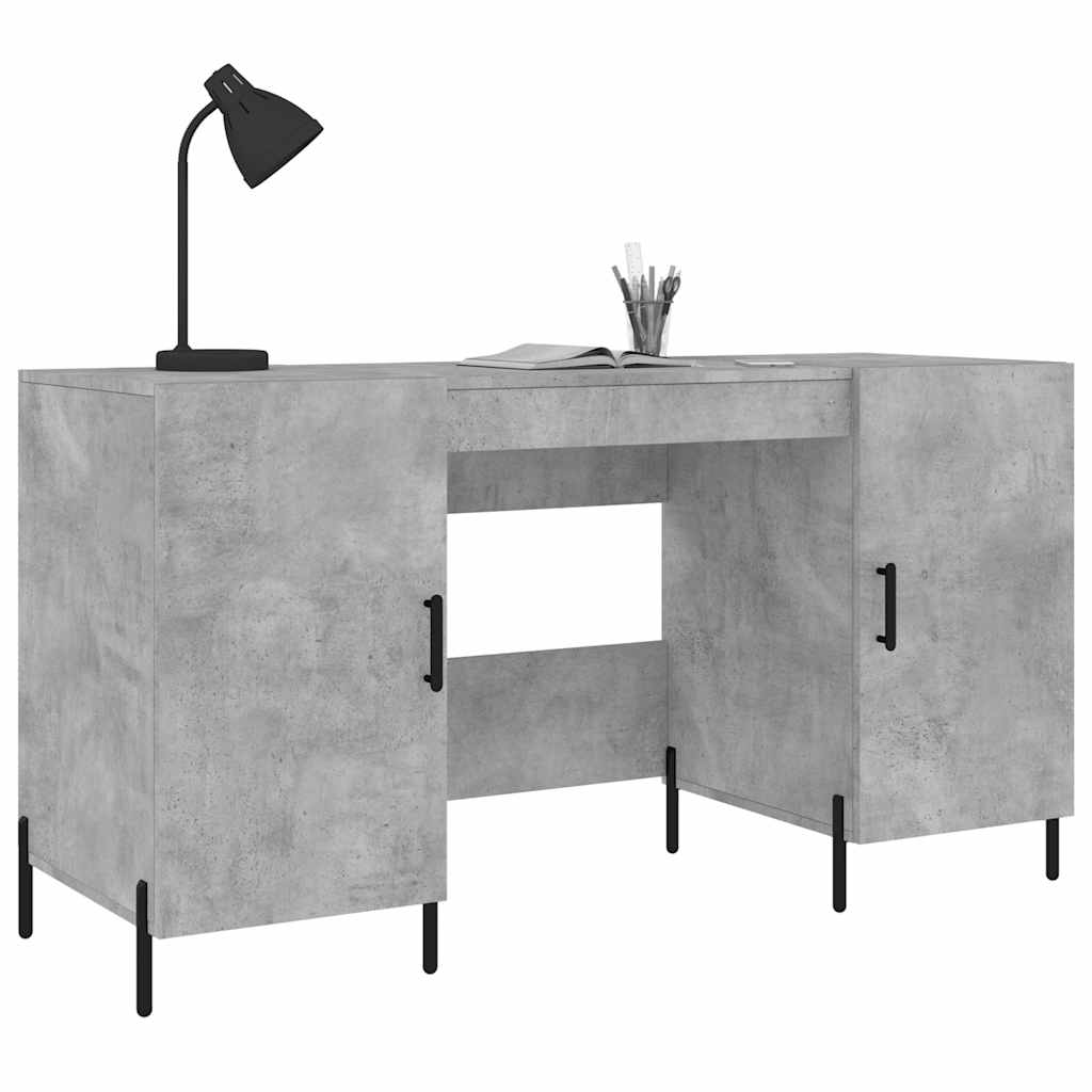 vidaXL Biurko, szarość betonu, 140x50x75 cm, materiał drewnopochodny