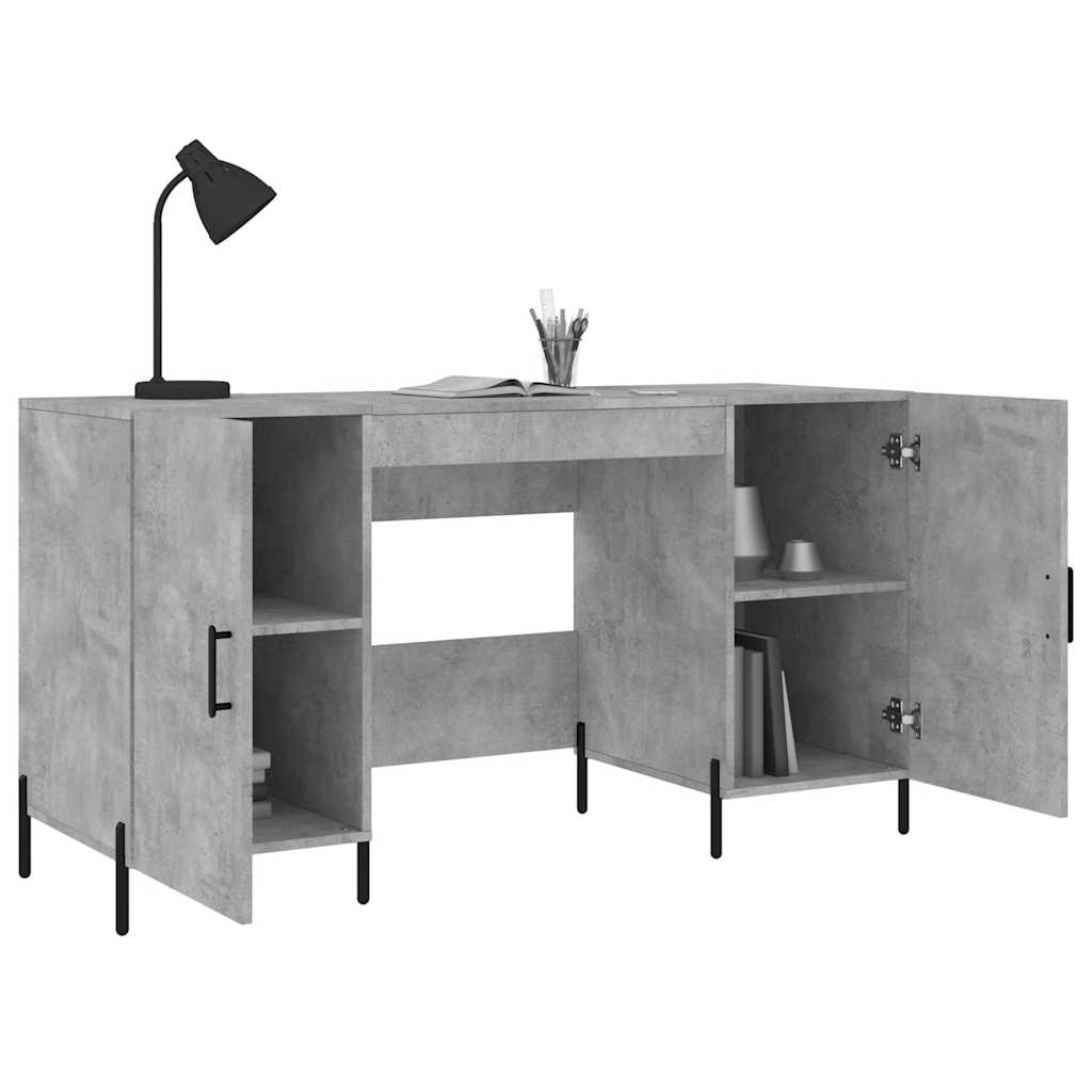 vidaXL Biurko, szarość betonu, 140x50x75 cm, materiał drewnopochodny