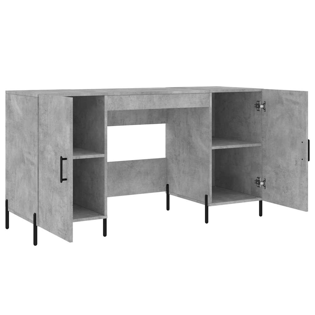 vidaXL Biurko, szarość betonu, 140x50x75 cm, materiał drewnopochodny
