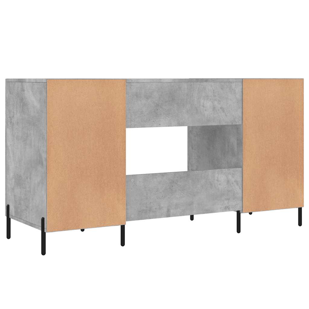 vidaXL Biurko, szarość betonu, 140x50x75 cm, materiał drewnopochodny