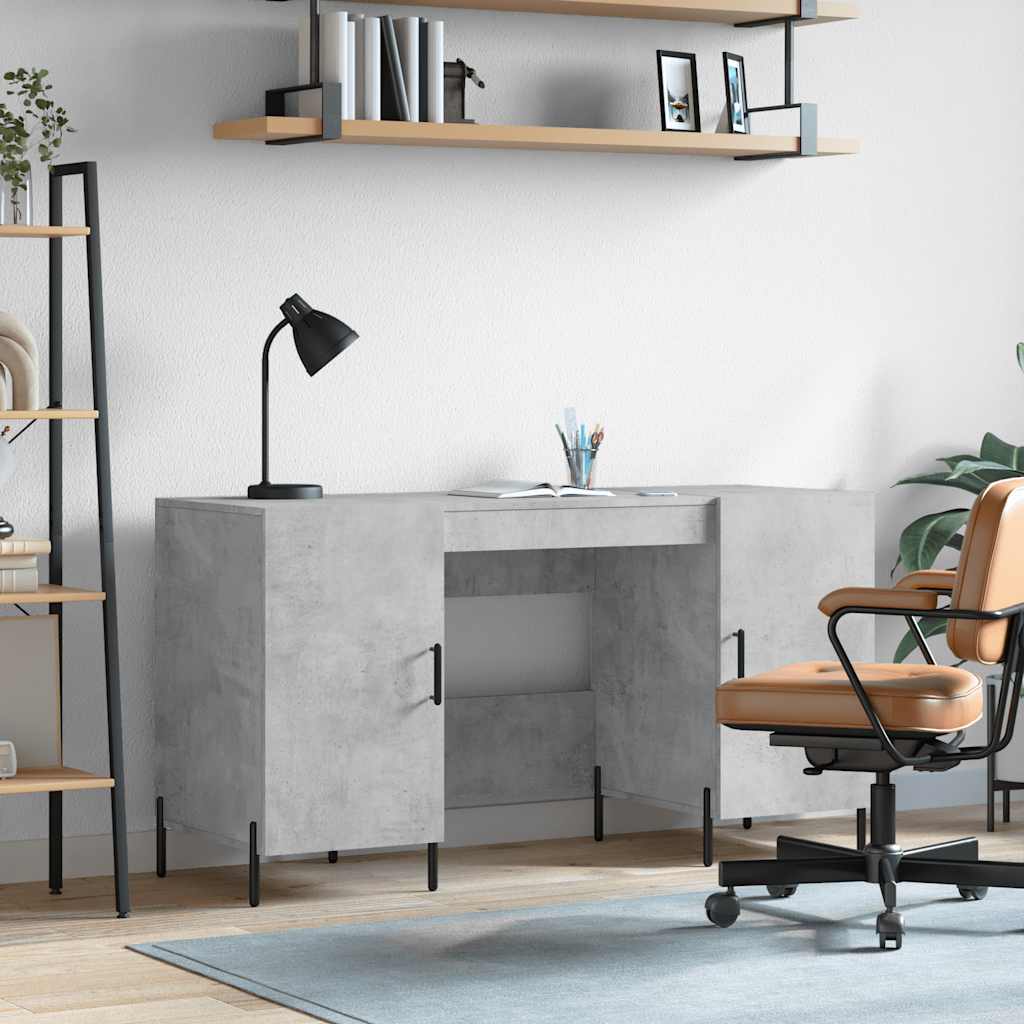 vidaXL Biurko, szarość betonu, 140x50x75 cm, materiał drewnopochodny
