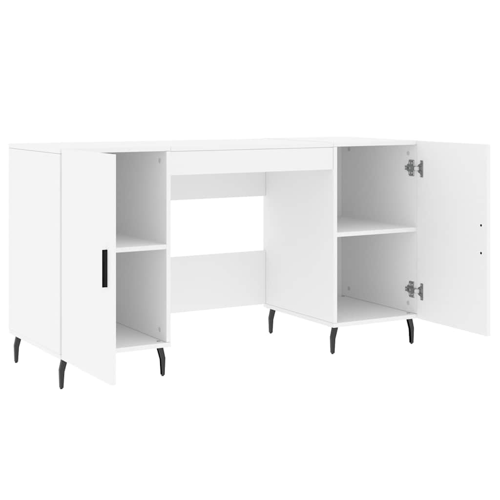 vidaXL Biurko, białe, 140x50x75 cm, materiał drewnopochodny