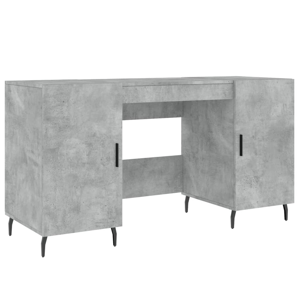 vidaXL Biurko, szarość betonu, 140x50x75 cm, materiał drewnopochodny