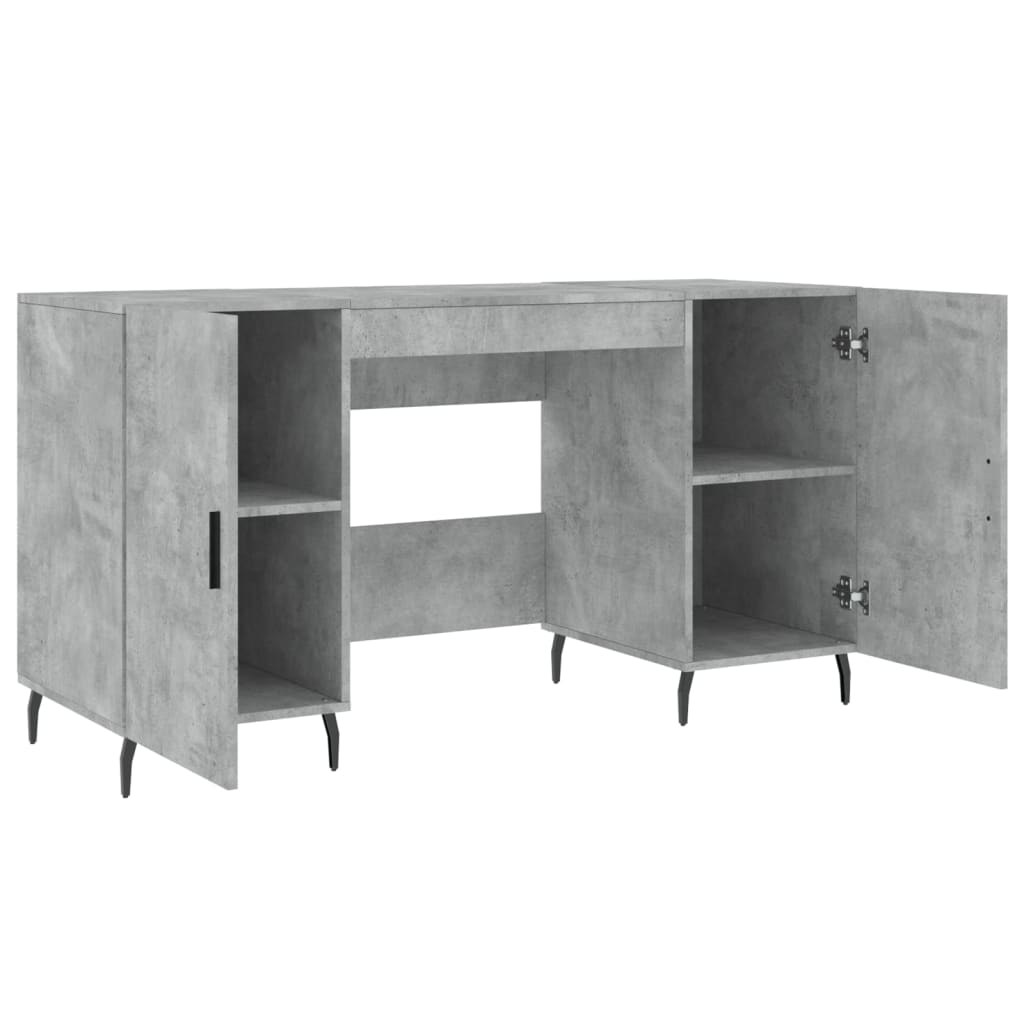 vidaXL Biurko, szarość betonu, 140x50x75 cm, materiał drewnopochodny