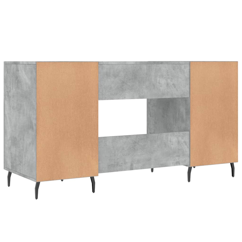 vidaXL Biurko, szarość betonu, 140x50x75 cm, materiał drewnopochodny