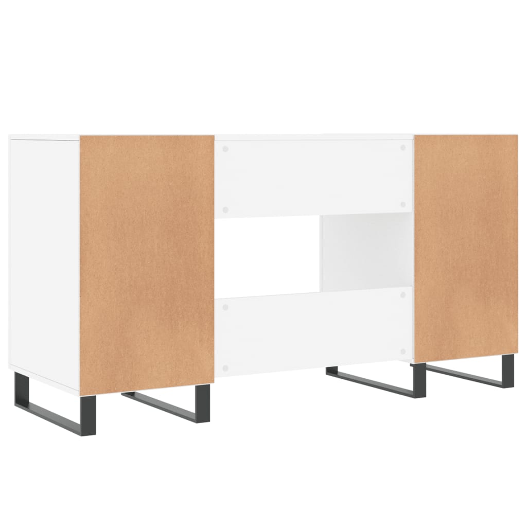 vidaXL Biurko, białe, 140x50x75 cm, materiał drewnopochodny