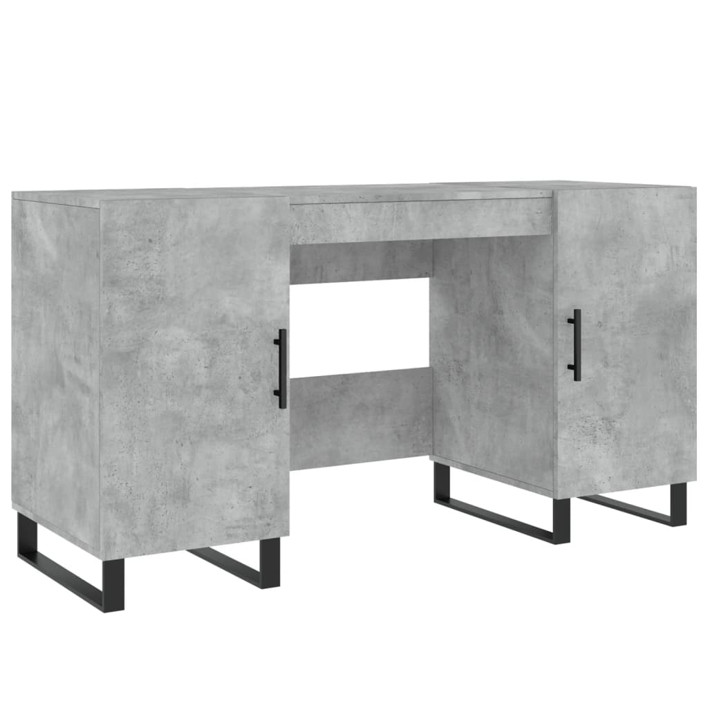 vidaXL Biurko, szarość betonu, 140x50x75 cm, materiał drewnopochodny