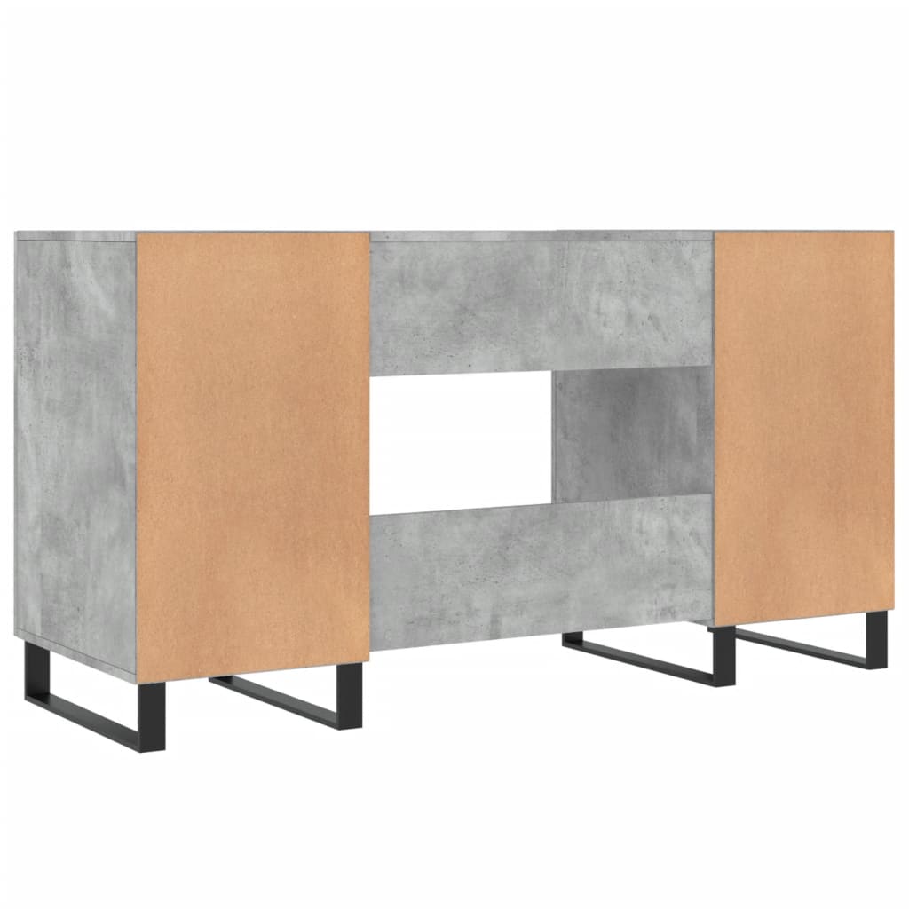 vidaXL Biurko, szarość betonu, 140x50x75 cm, materiał drewnopochodny