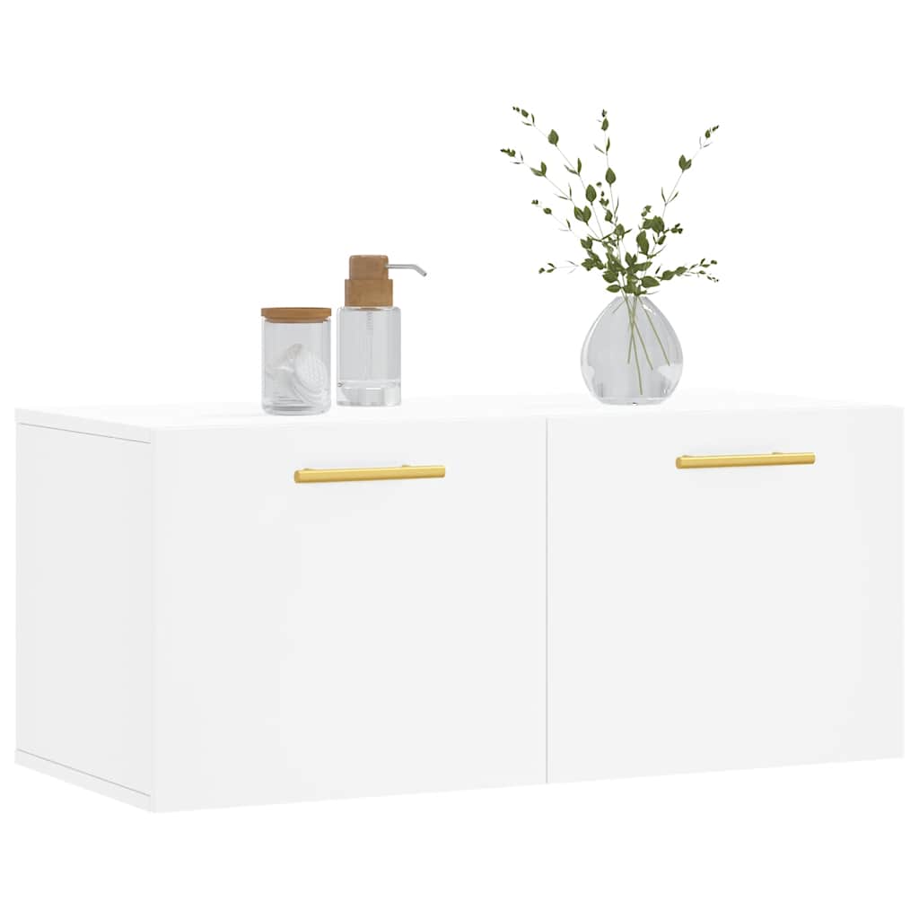 vidaXL Szafka wisząca, biała, 80x36,5x35 cm, materiał drewnopochodny