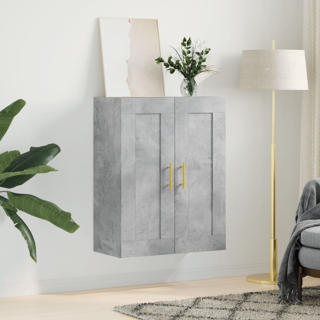 vidaXL Szafka wisząca, szarość betonu, 69,5x34x90 cm