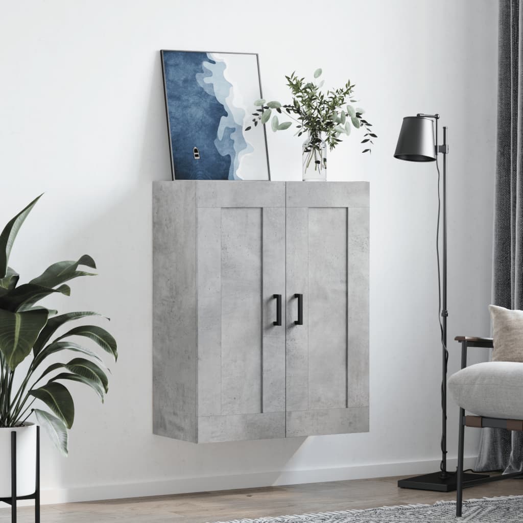 vidaXL Szafka wisząca, szarość betonu, 69,5x34x90 cm