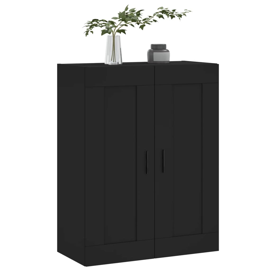 vidaXL Szafka wisząca, czarna, 69,5x34x90 cm, materiał drewnopochodny