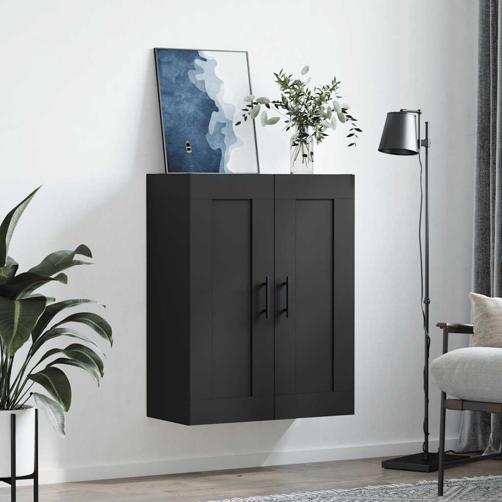 vidaXL Szafka wisząca, czarna, 69,5x34x90 cm, materiał drewnopochodny