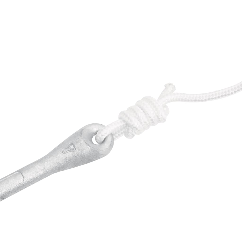 vidaXL Składana kotwica z liną, srebrna, 2,5 kg, żeliwo ciągliwe