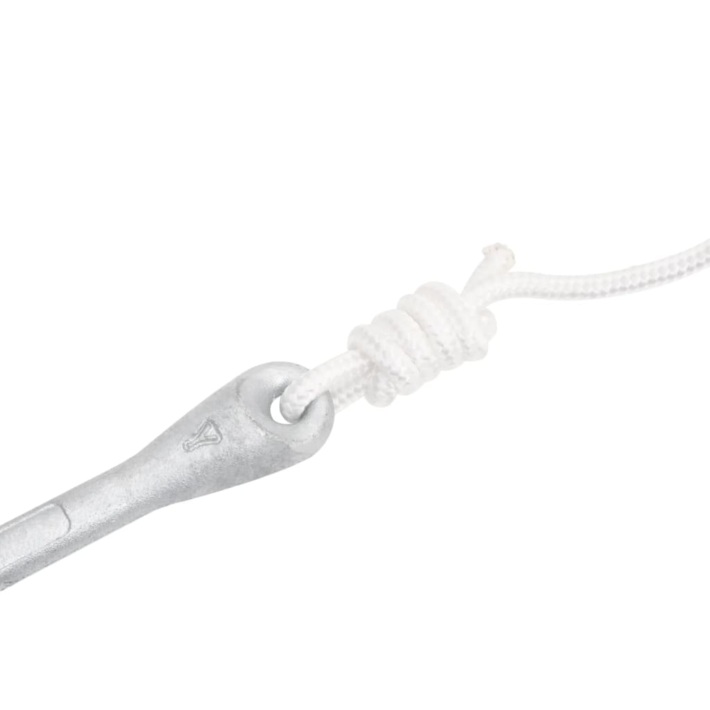 vidaXL Składana kotwica z liną, srebrna, 3,2 kg, żeliwo ciągliwe