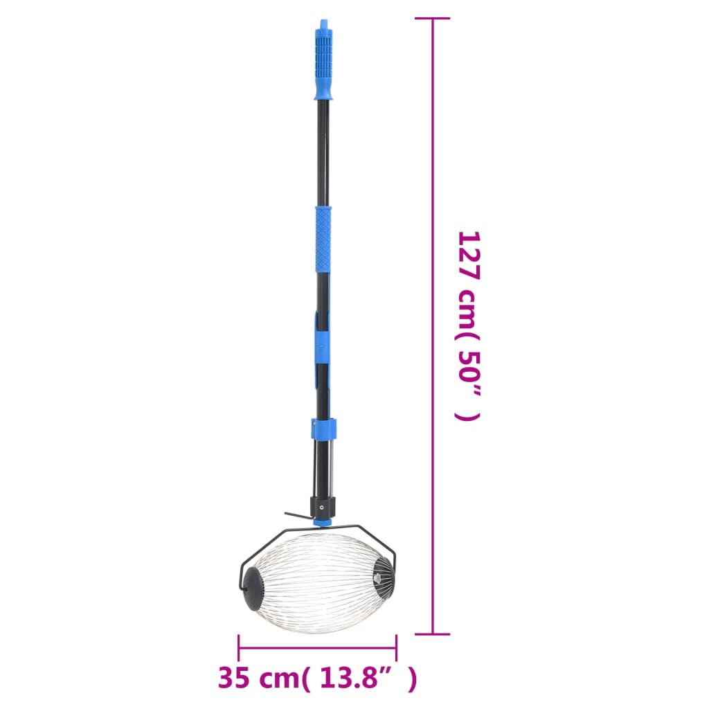 vidaXL Narzędzie do zbierania orzechów, niebieskie, 127 cm, stal