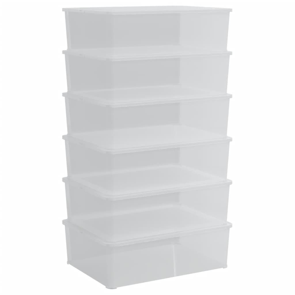 vidaXL Plastikowe pojemniki do przechowywania, 6 szt, 25L, sztaplowane