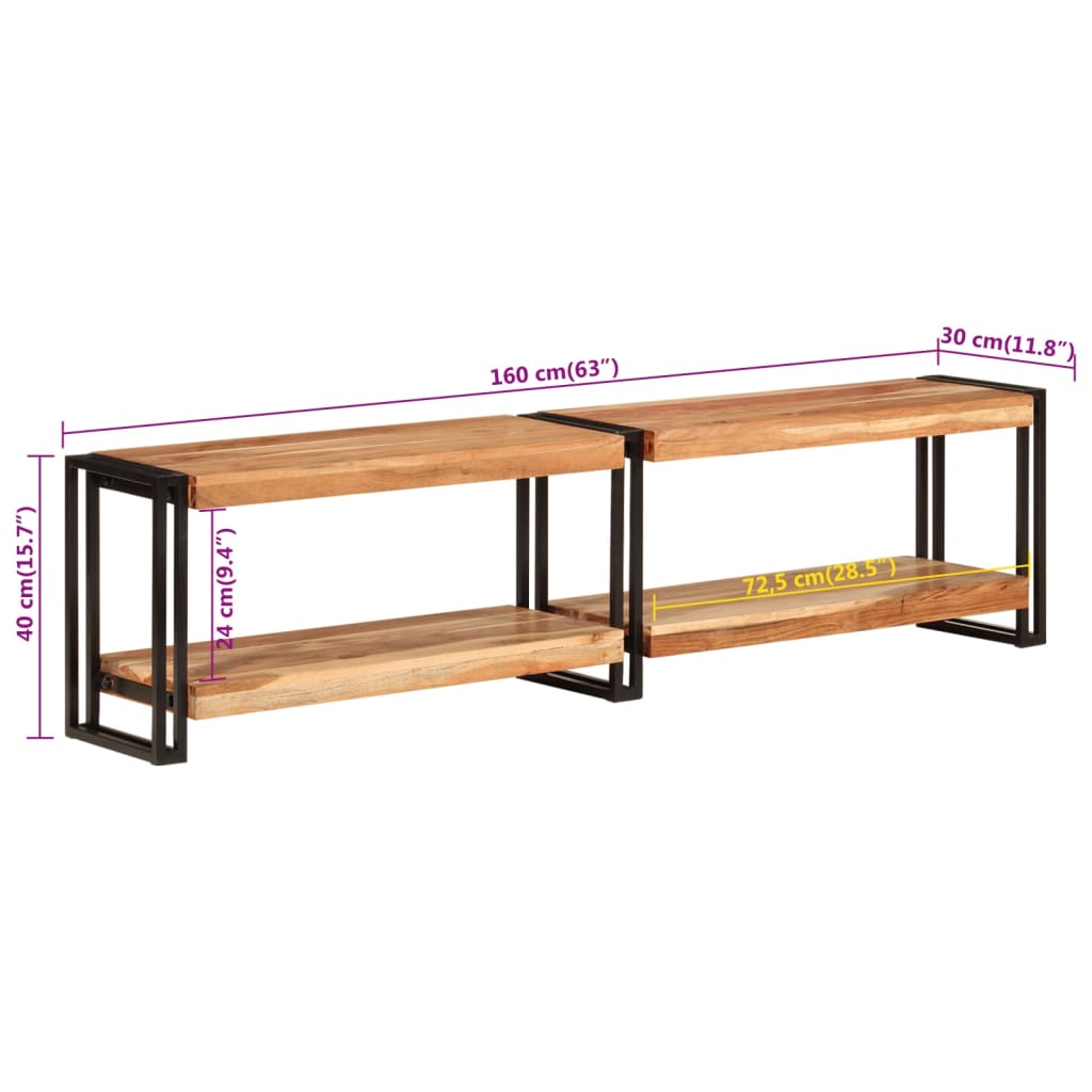 vidaXL Szafka pod TV, 160x30x40 cm, lite drewno akacjowe