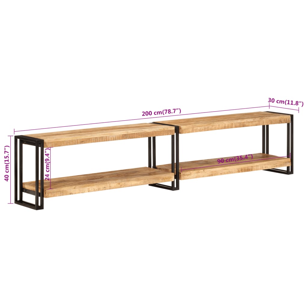 vidaXL Szafka pod TV, 200x30x40 cm, lite drewno mango