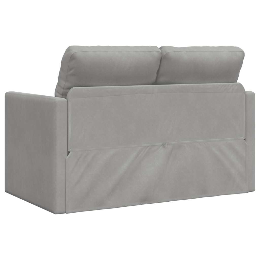 vidaXL Sofa podłogowa 2-w-1, jasnoszara, 122x204x55 cm, aksamit