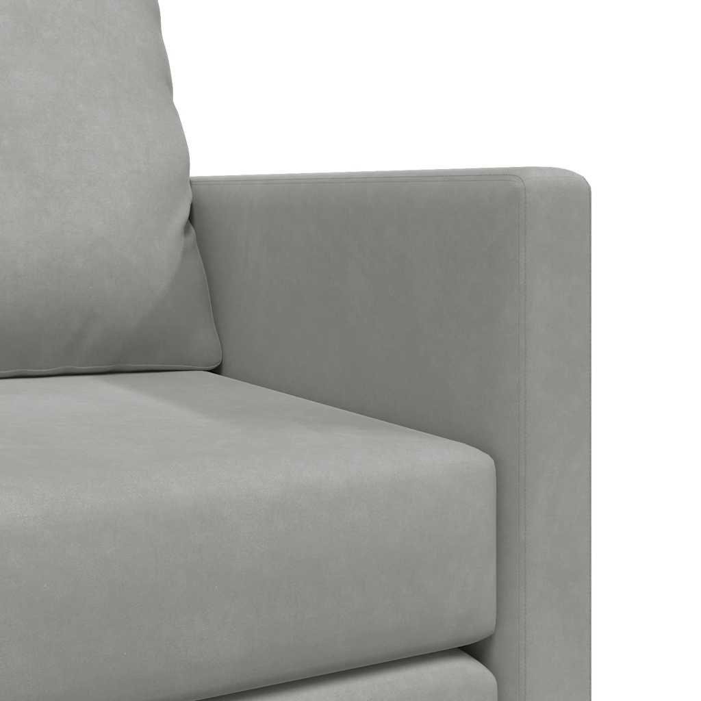 vidaXL Sofa podłogowa 2-w-1, jasnoszara, 122x204x55 cm, aksamit