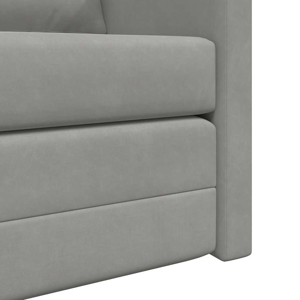vidaXL Sofa podłogowa 2-w-1, jasnoszara, 122x204x55 cm, aksamit