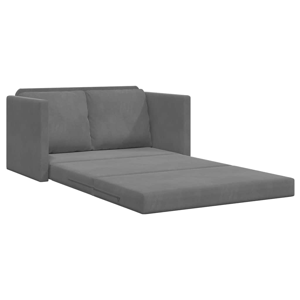 vidaXL Sofa podłogowa 2-w-1, ciemnoszara, 122x204x55 cm, aksamit