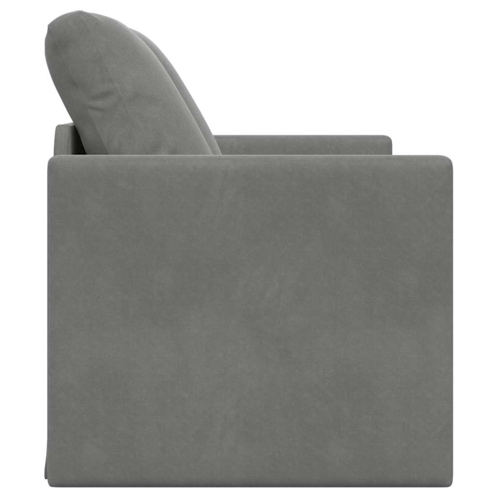 vidaXL Sofa podłogowa 2-w-1, ciemnoszara, 122x204x55 cm, aksamit