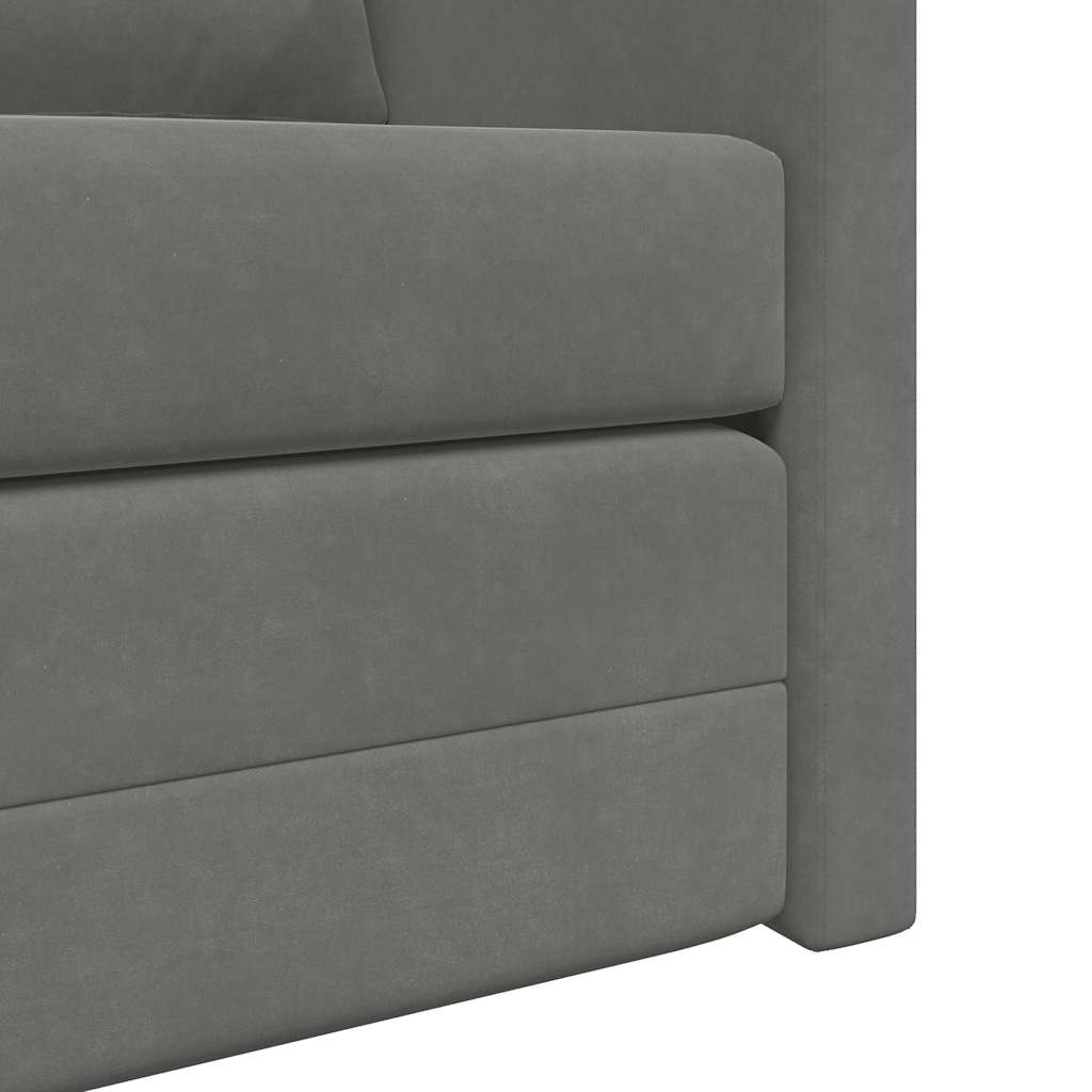 vidaXL Sofa podłogowa 2-w-1, ciemnoszara, 122x204x55 cm, aksamit
