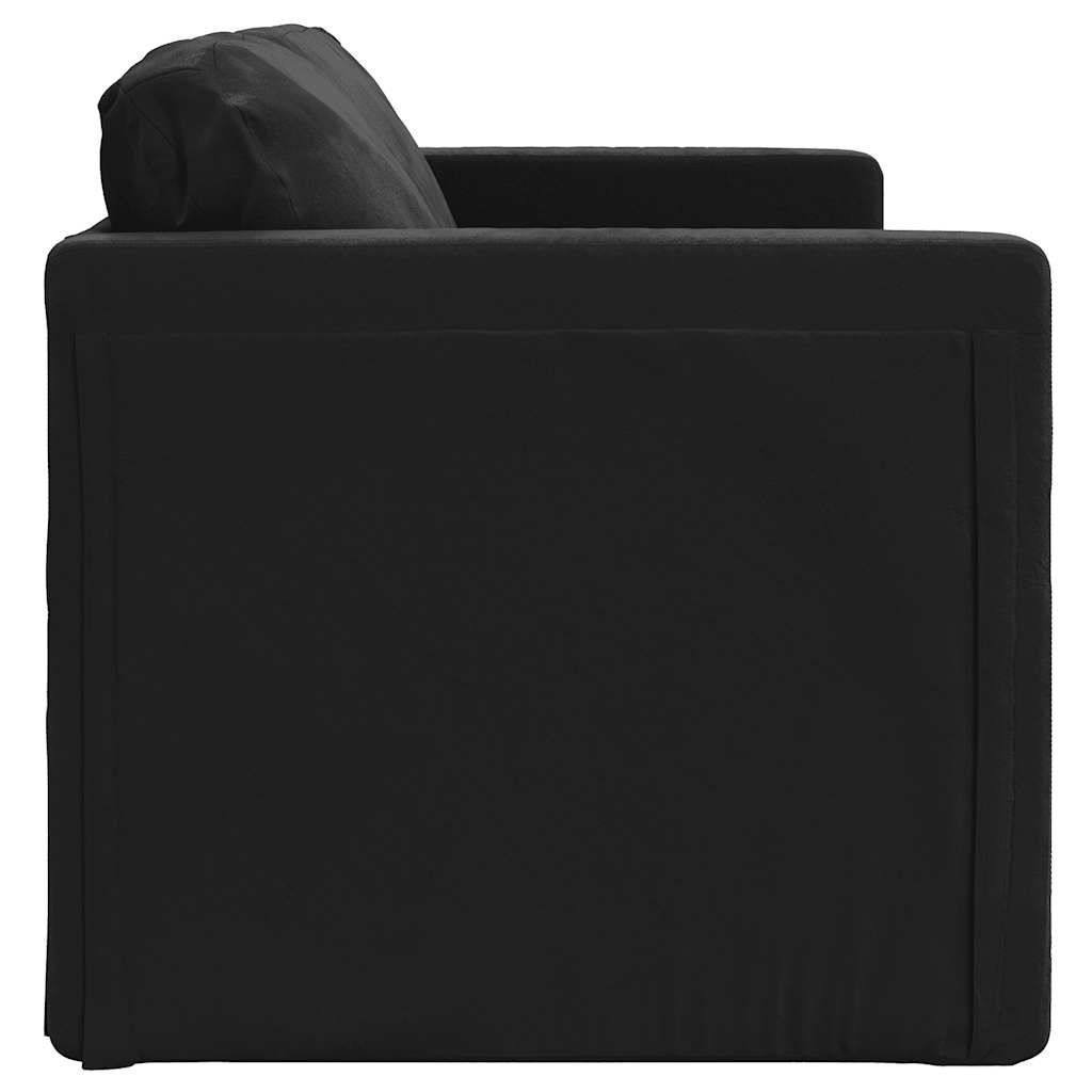 vidaXL Sofa podłogowa 2-w-1, czarna, 122x204x55 cm, aksamit