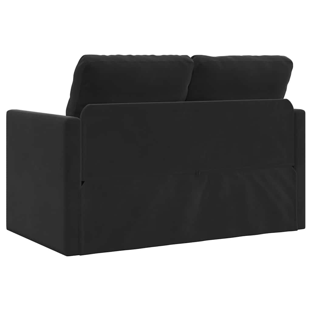vidaXL Sofa podłogowa 2-w-1, czarna, 122x204x55 cm, aksamit