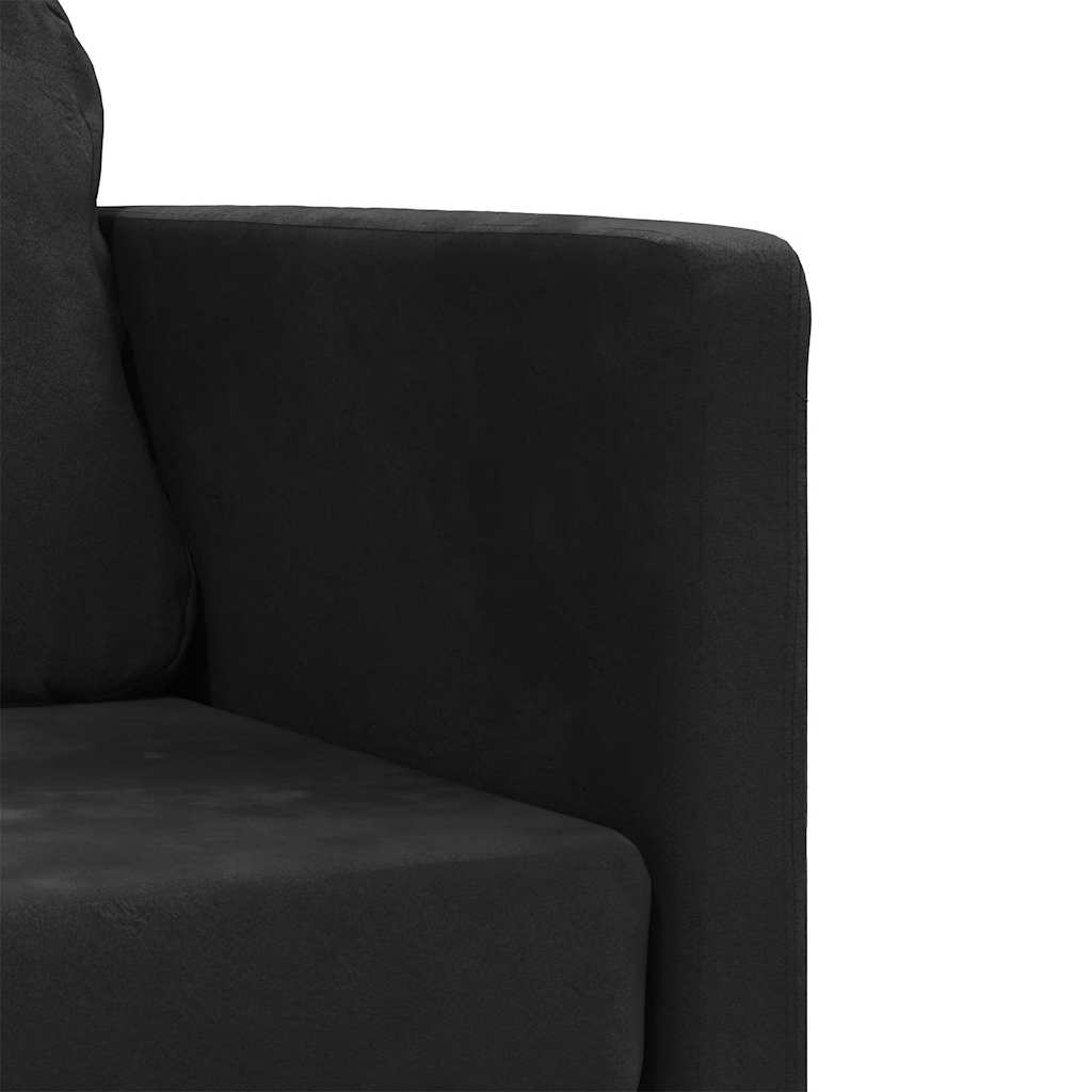 vidaXL Sofa podłogowa 2-w-1, czarna, 122x204x55 cm, aksamit