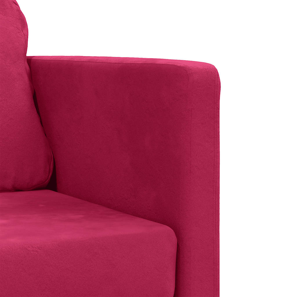 vidaXL Sofa podłogowa 2-w-1, winna czerwień, 122x204x55 cm, aksamit