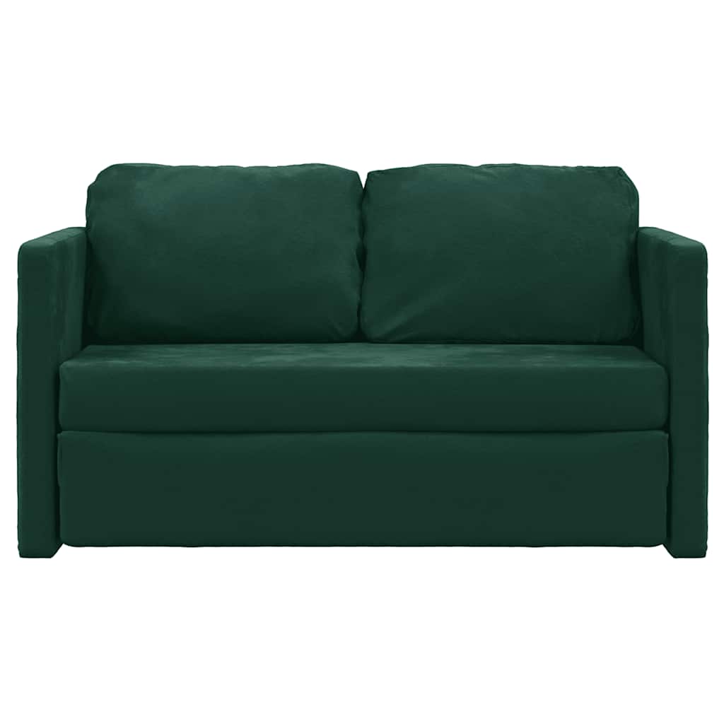 vidaXL Sofa podłogowa 2-w-1, ciemnozielona, 122x204x55 cm, aksamit