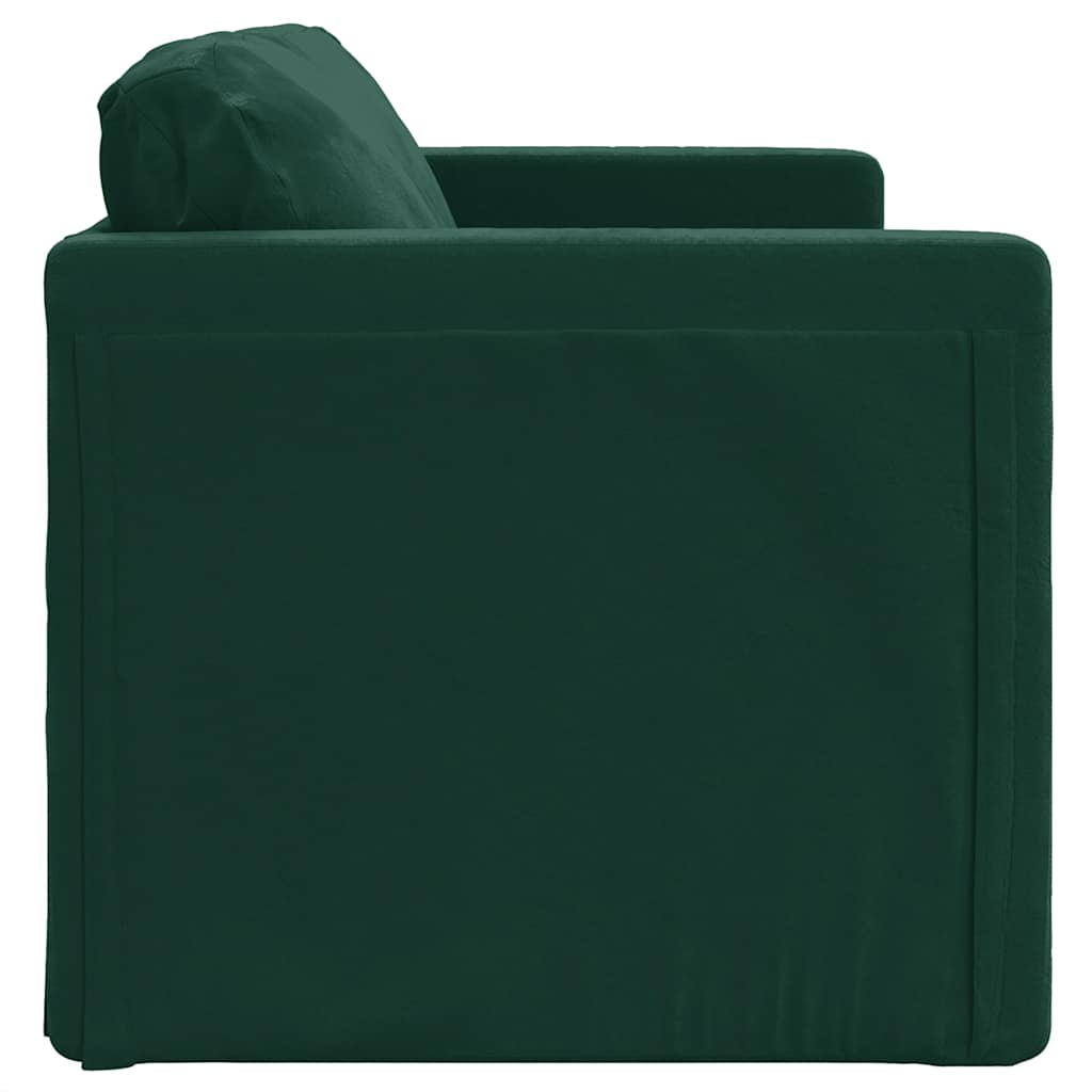 vidaXL Sofa podłogowa 2-w-1, ciemnozielona, 122x204x55 cm, aksamit